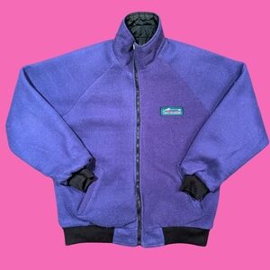 Vintage 1990's Misty Mountain, Black and Purple Reversible Jacket/Fleece Size L